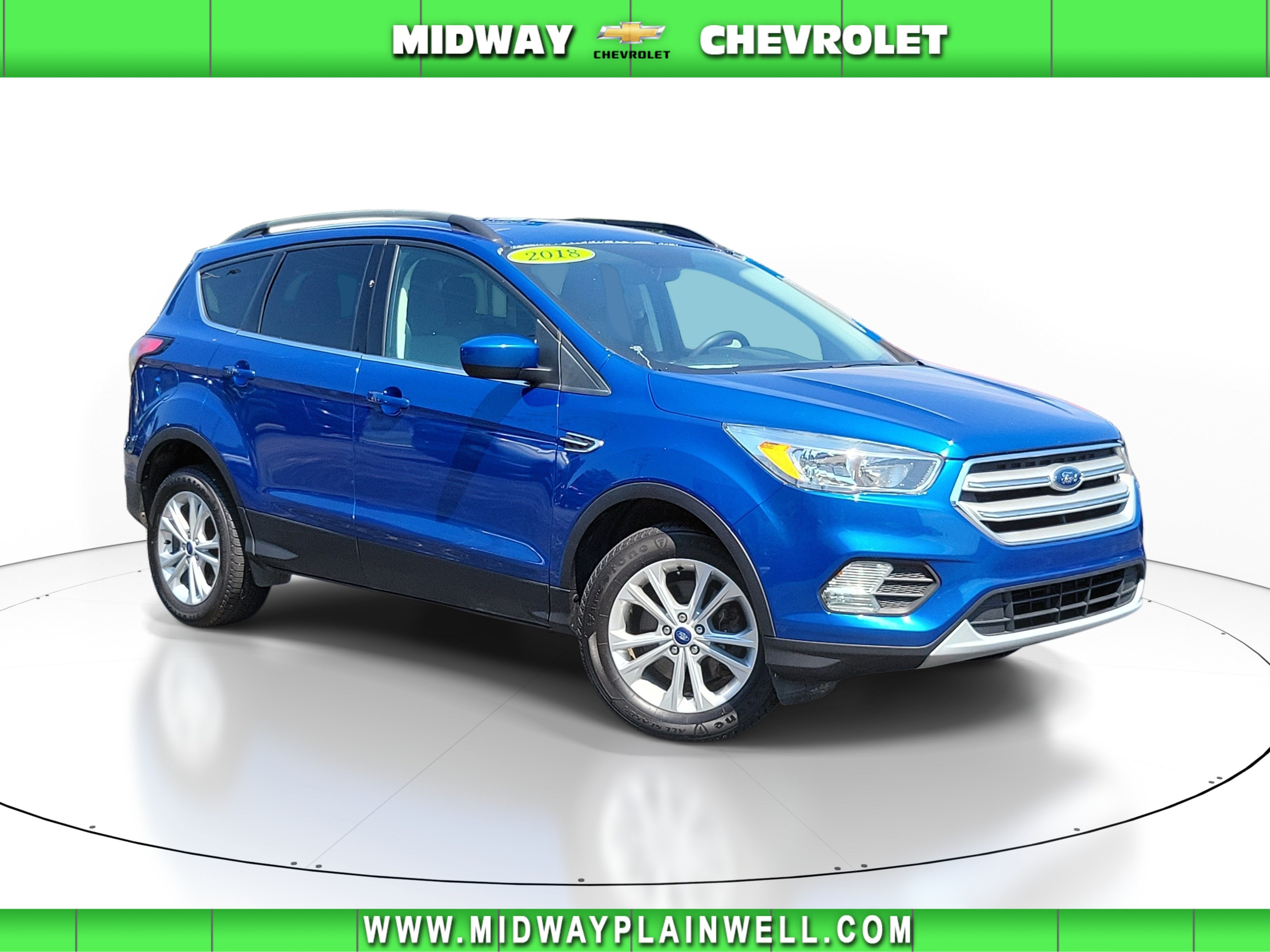 2018 Ford Escape SE in Blue — front three-quarter view