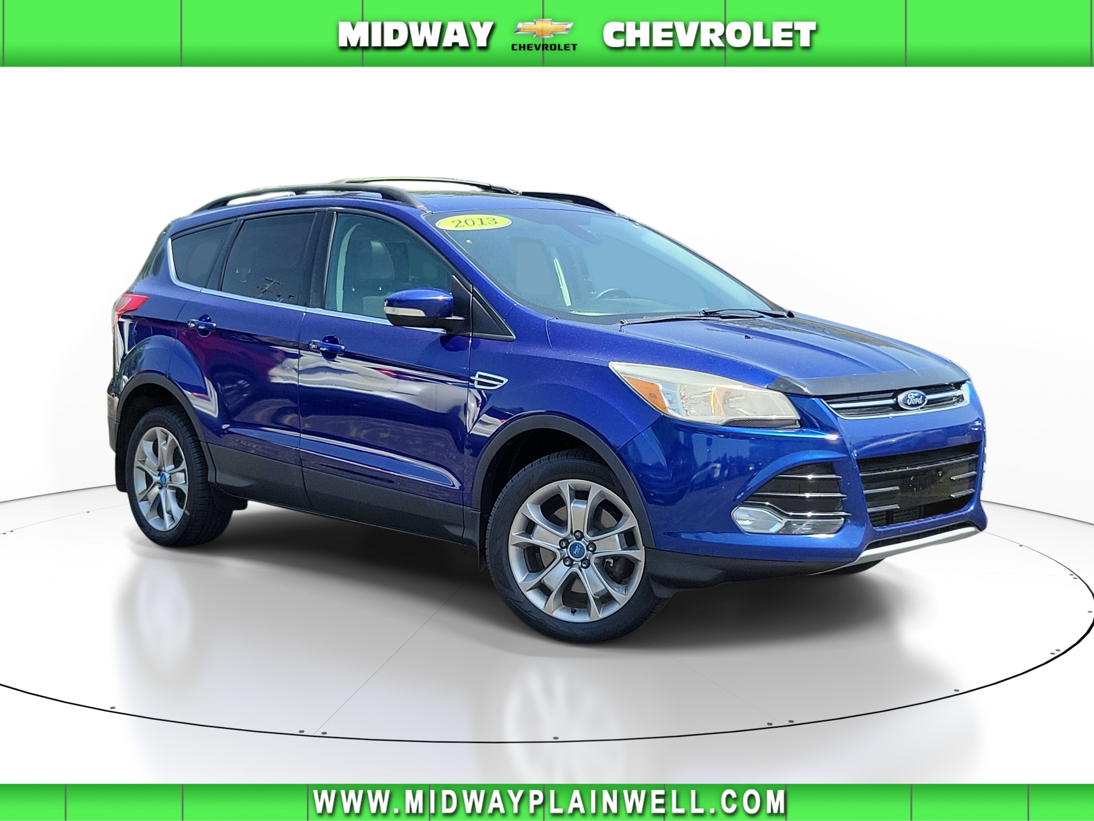 2013 Ford Escape SEL in Blue — front three-quarter view