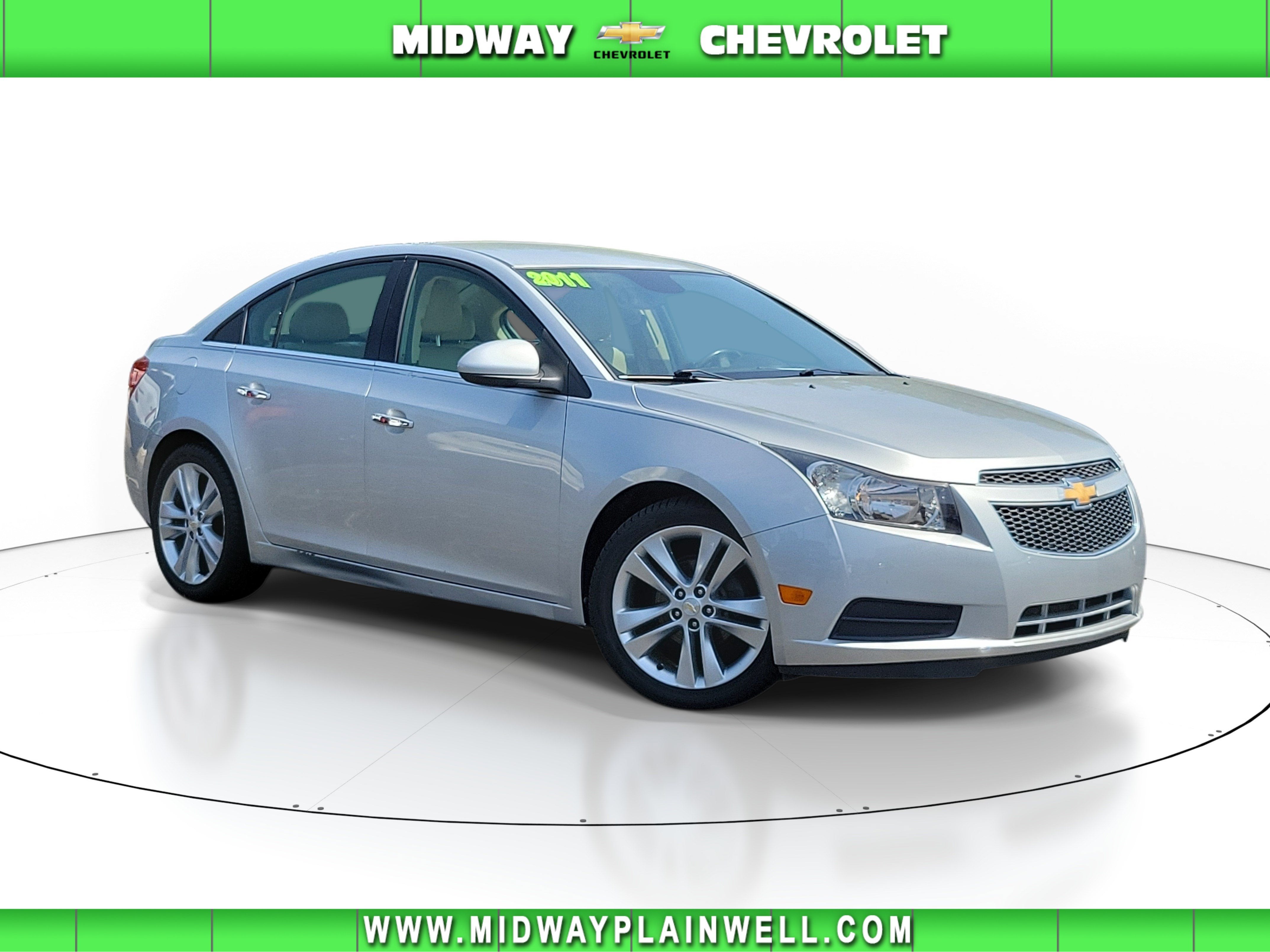 2011 Chevrolet Cruze LTZ in Silver Ice Metallic — front three-quarter view