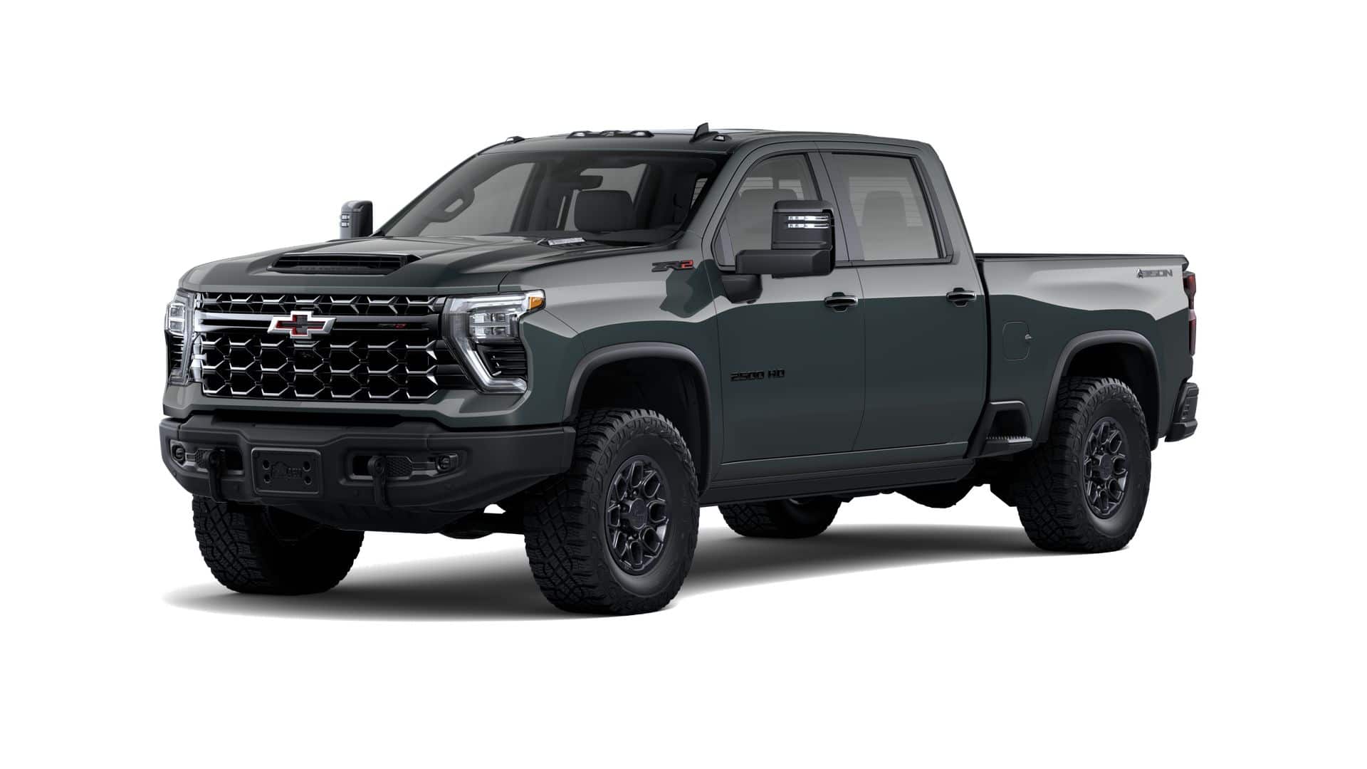 2026 Chevrolet Silverado 2500 HD ZR2 in Cypress Gray — front three-quarter view