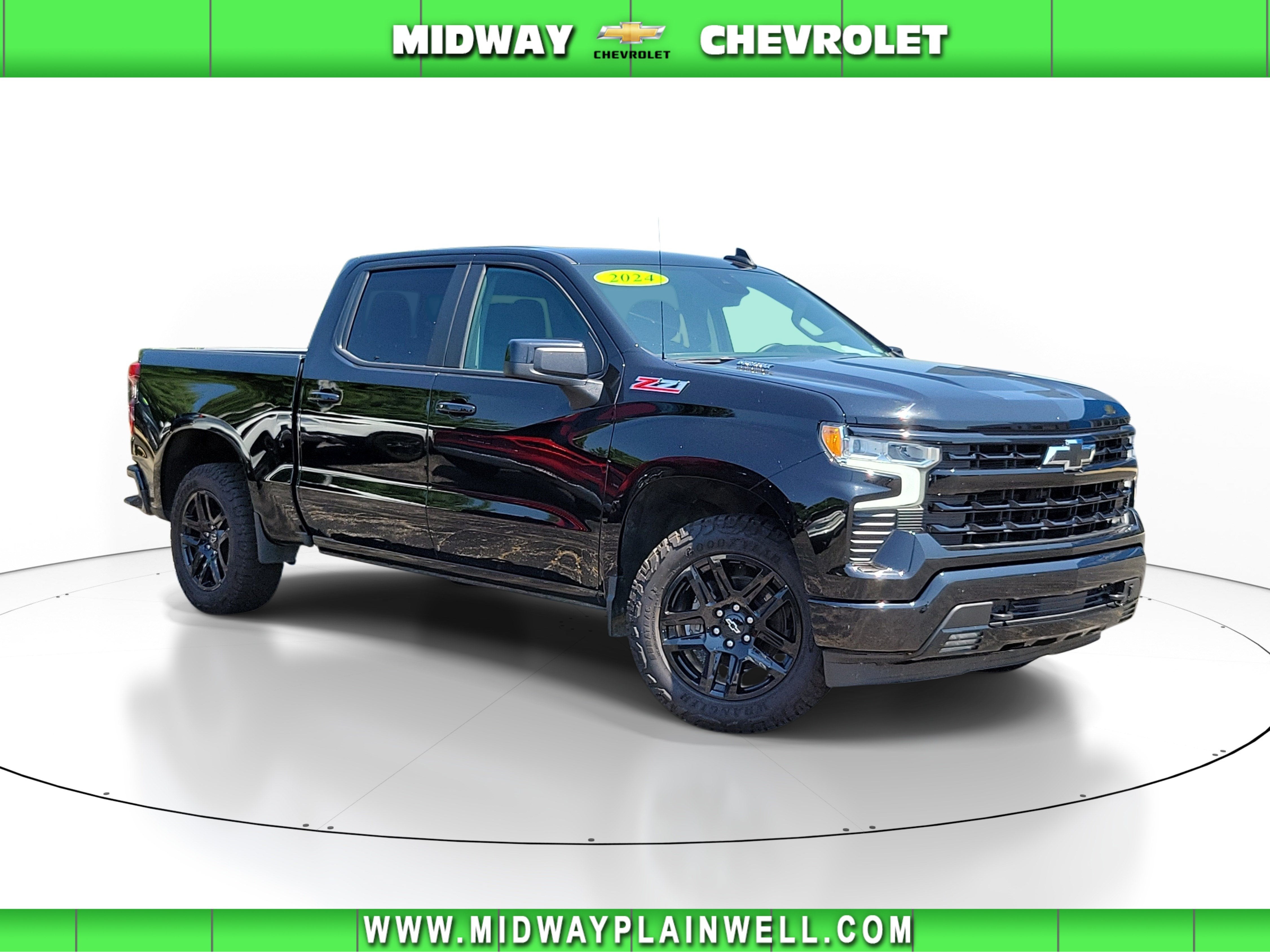 2024 Chevrolet Silverado 1500 RST in Black — front three-quarter view