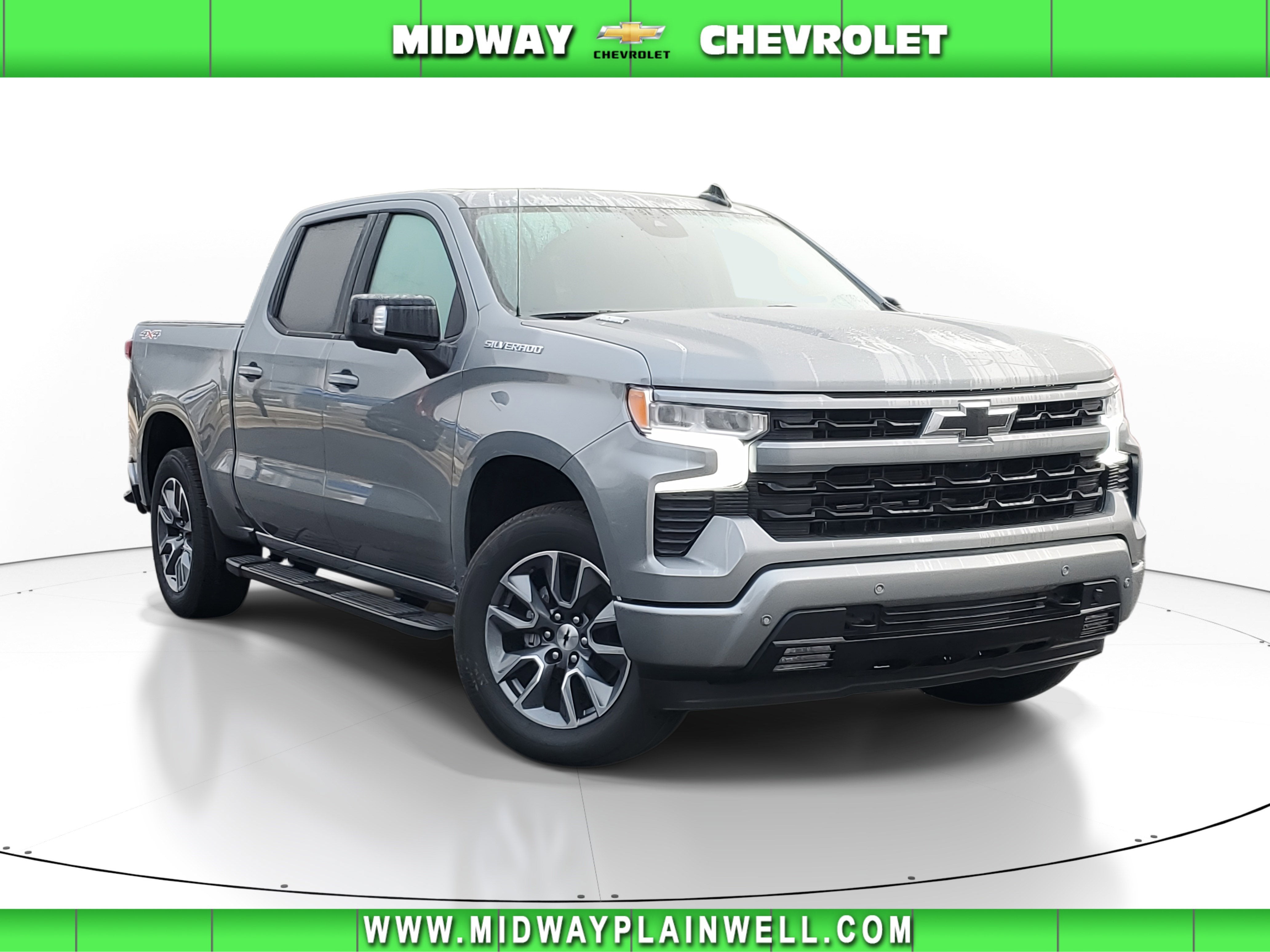2026 Chevrolet Silverado 1500 RST in Sterling Gray Metallic — front three-quarter view