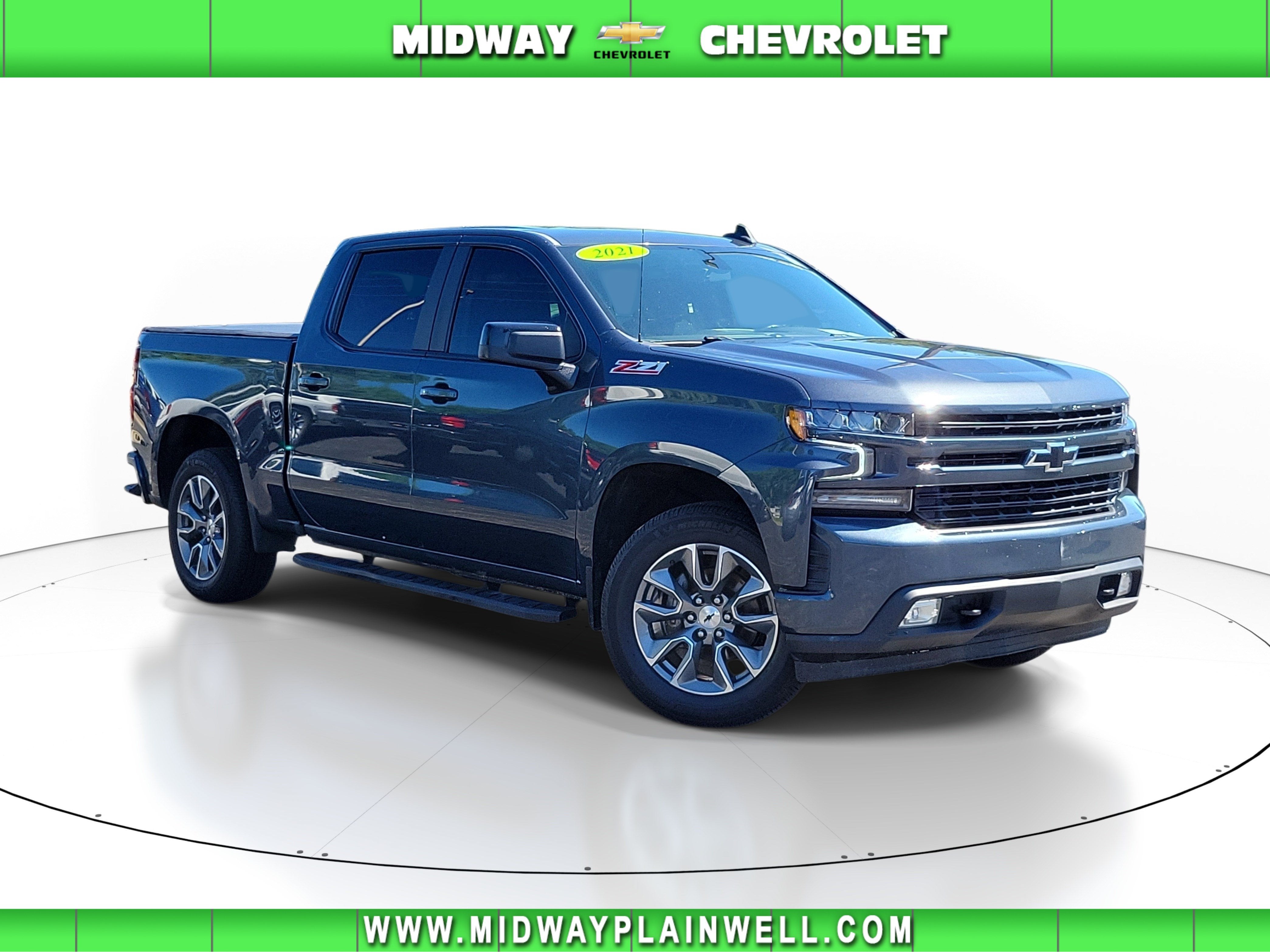 2021 Chevrolet Silverado 1500 RST in Shadow Gray Metallic — front three-quarter view
