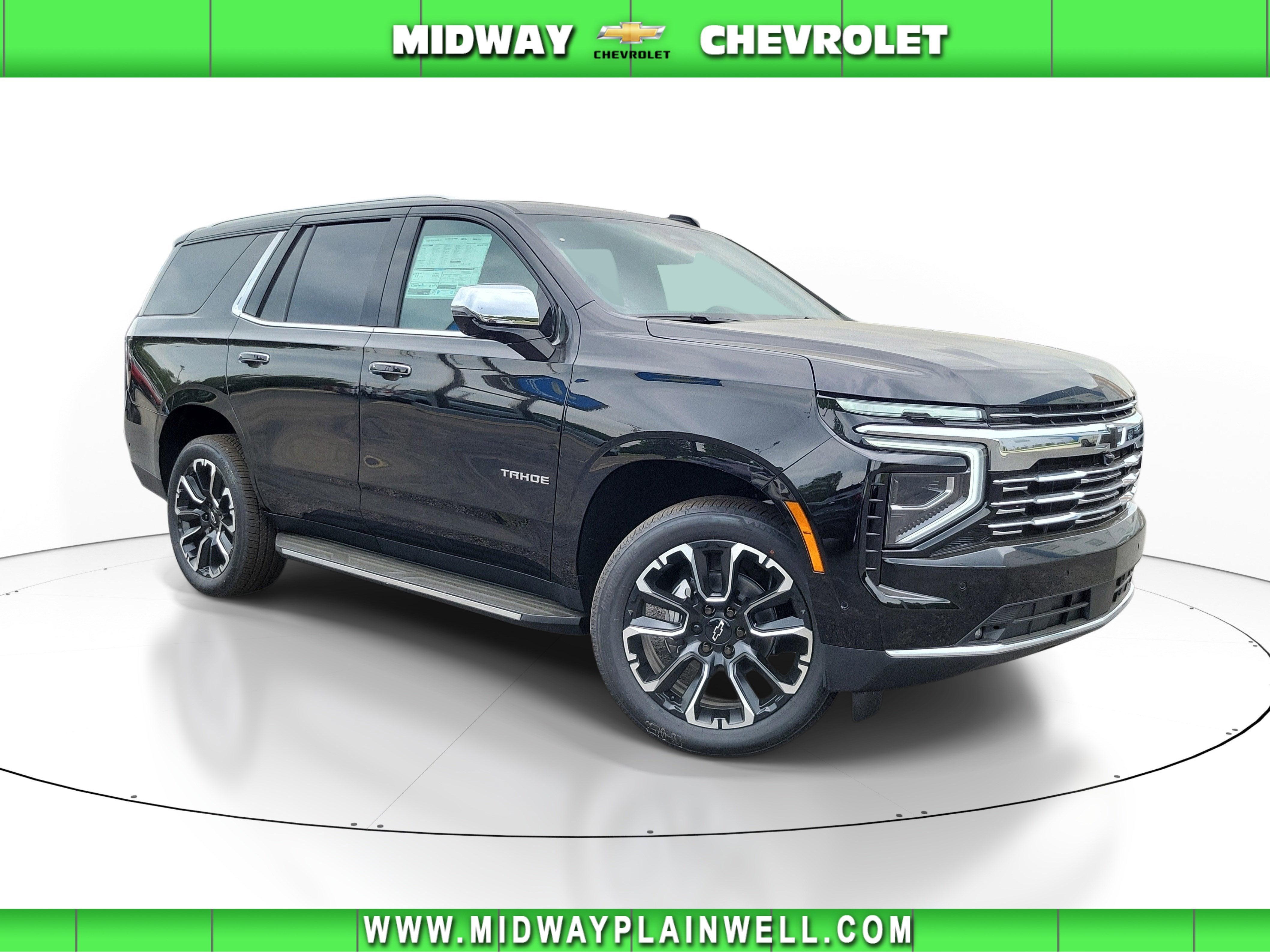 2026 Chevrolet Tahoe Premier in Black — front three-quarter view