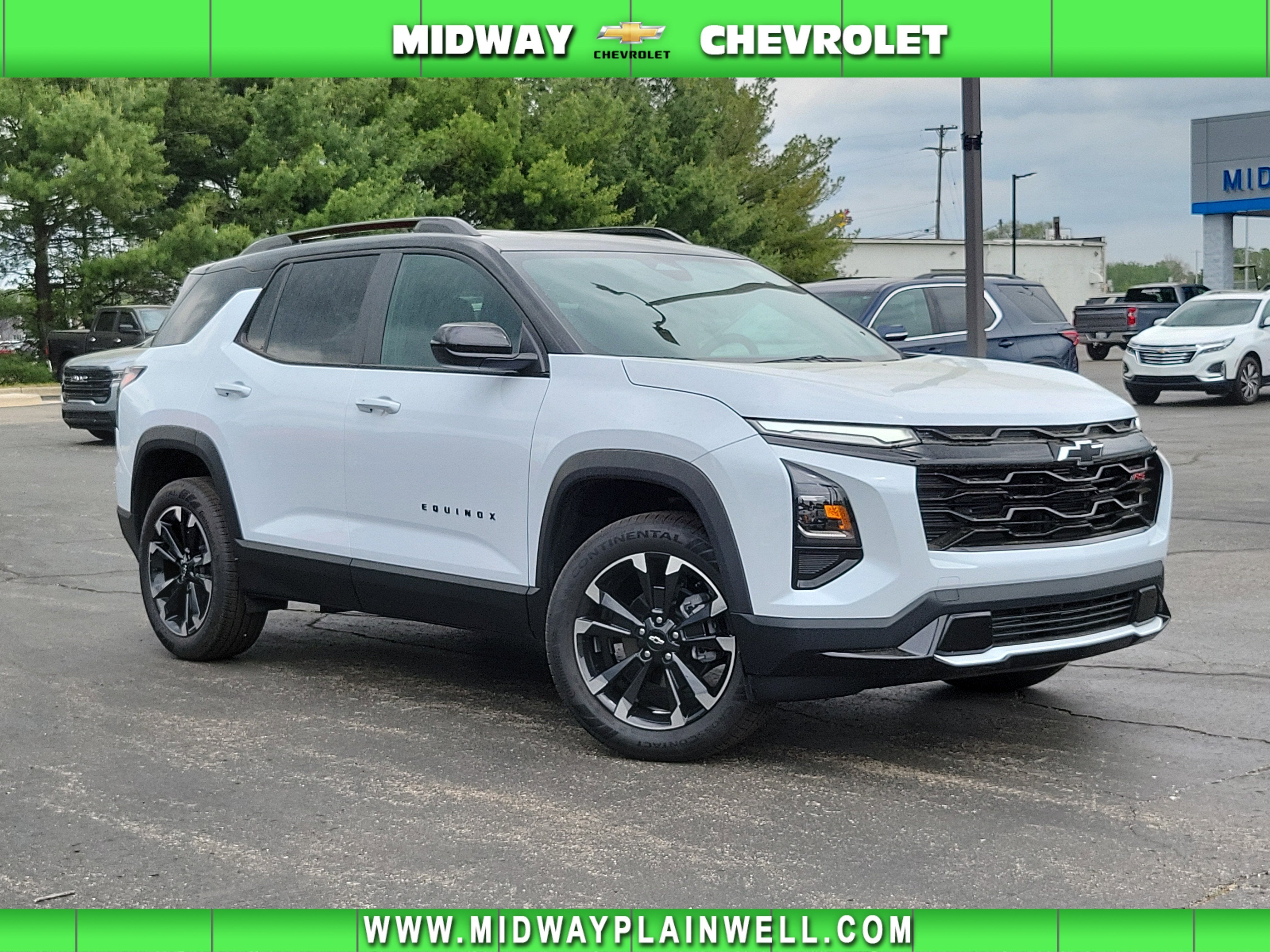 2026 Chevrolet Equinox RS in Polar White Tricoat — front three-quarter view