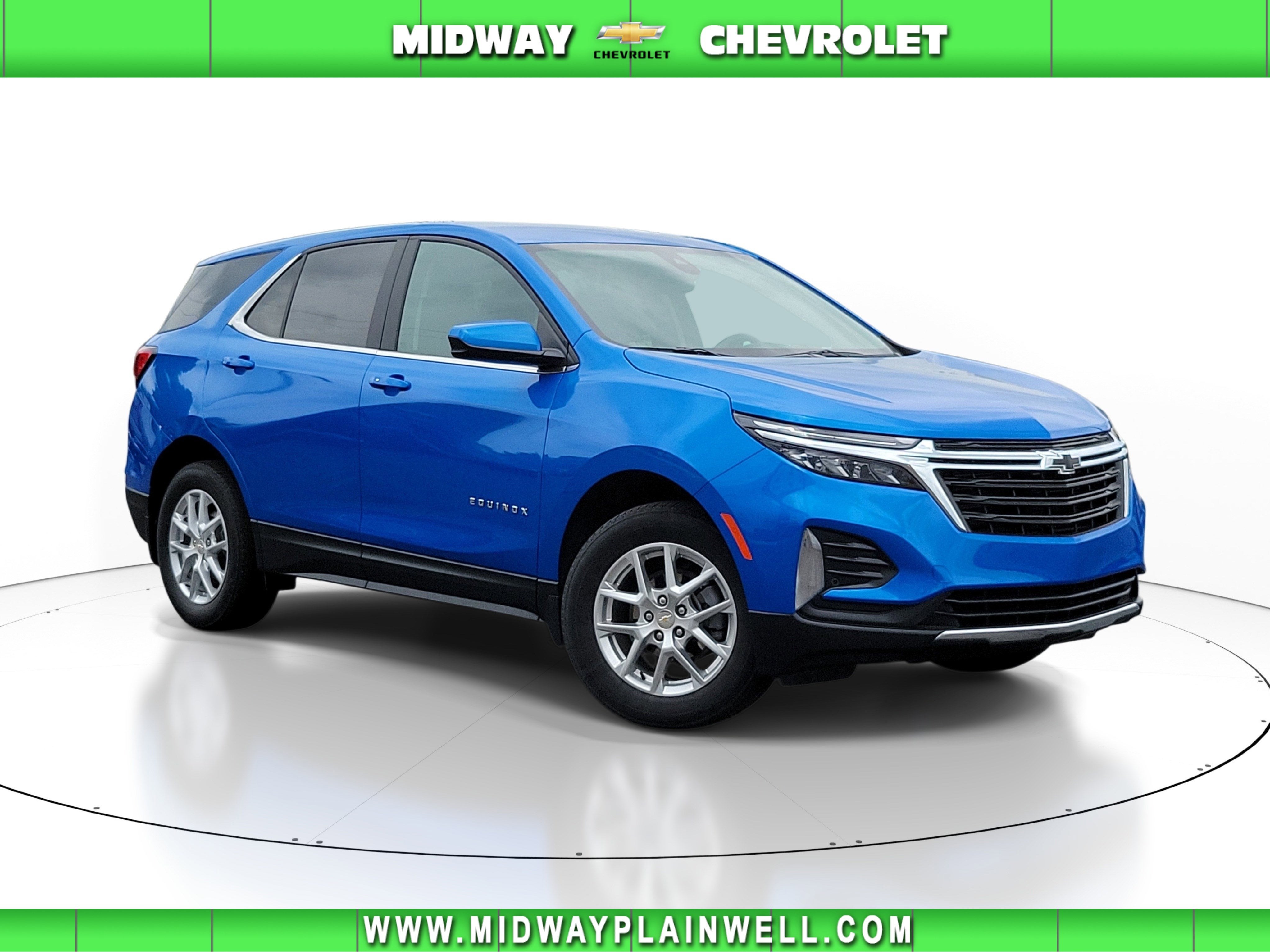 2024 Chevrolet Equinox LT in Riptide Blue Metallic — front three-quarter view